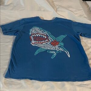 Place Blue Crewneck Tee with White Logo Print